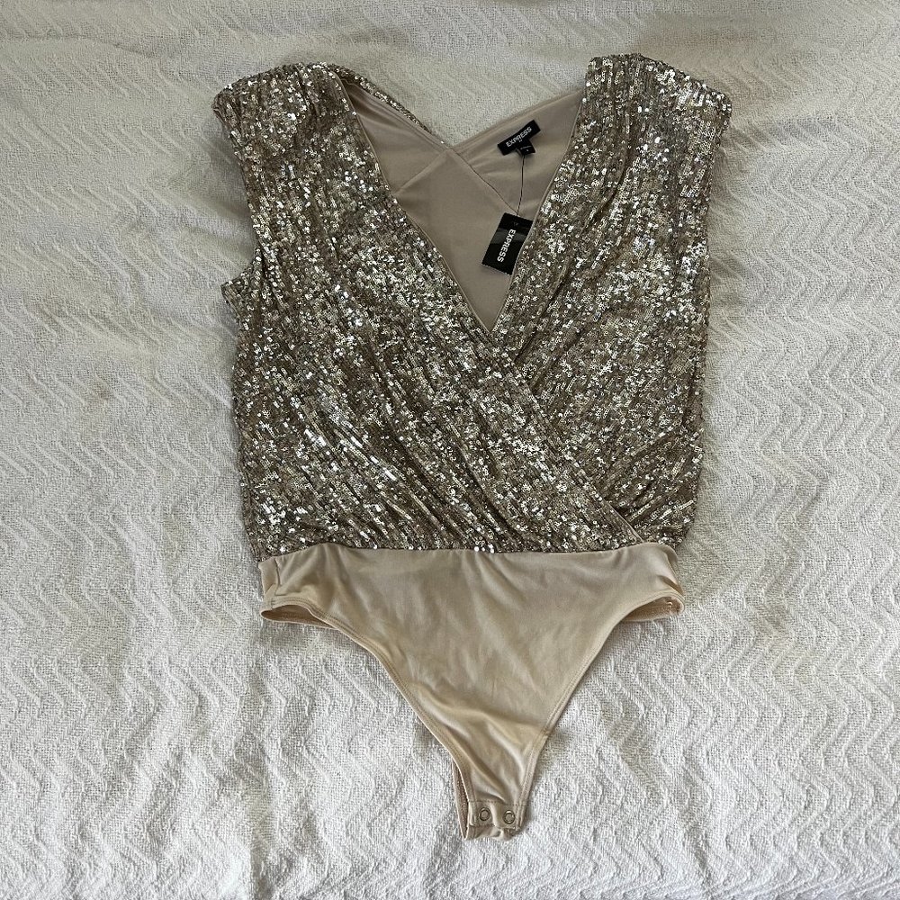 NWT Sequin Express Bodysuit